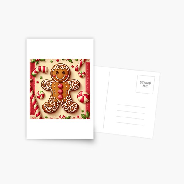 Item preview, A Christmas gingerbread man print to add Christmas cheer designed and sold by Love Earth Designs.