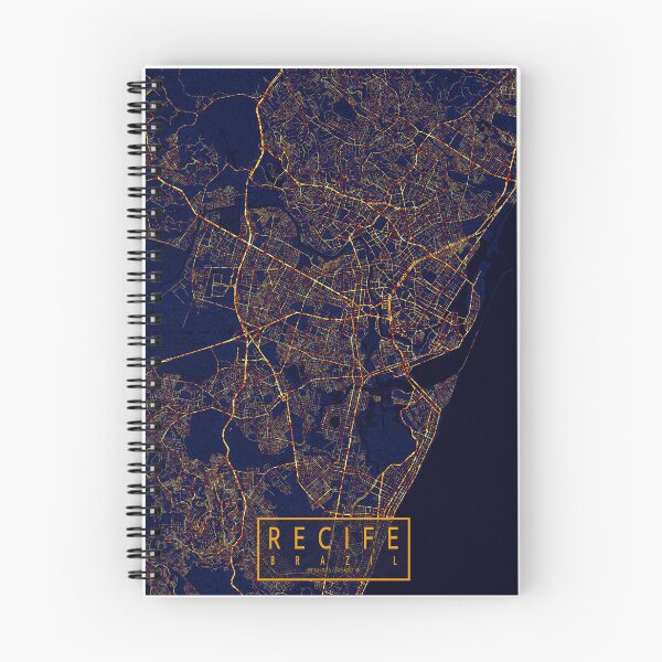 Item preview, Recife, Pernambuco, Brazil Map - City At Night designed and sold by deMAP.