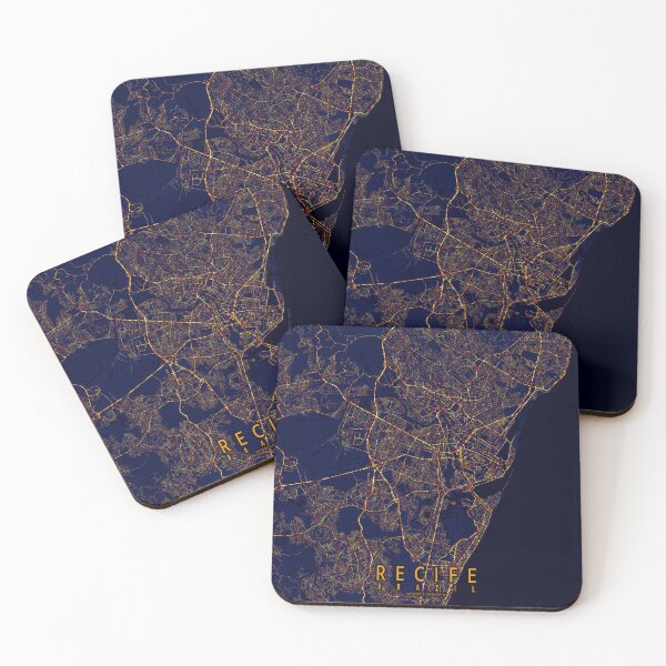 Item preview, Recife, Pernambuco, Brazil Map - City At Night designed and sold by deMAP.