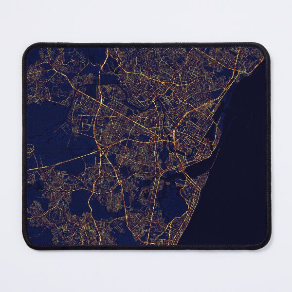 Item preview, Recife, Pernambuco, Brazil Map - City At Night designed and sold by deMAP.