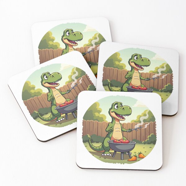 Item preview, Funny T-Rex Grilling Illustration – 'T-Rex Barbecuing- Father;s Day designed and sold by ebocraft.
