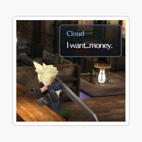 Item preview, Cloud Strife in need of Gil (money) designed and sold by FantasyHeartsXV.