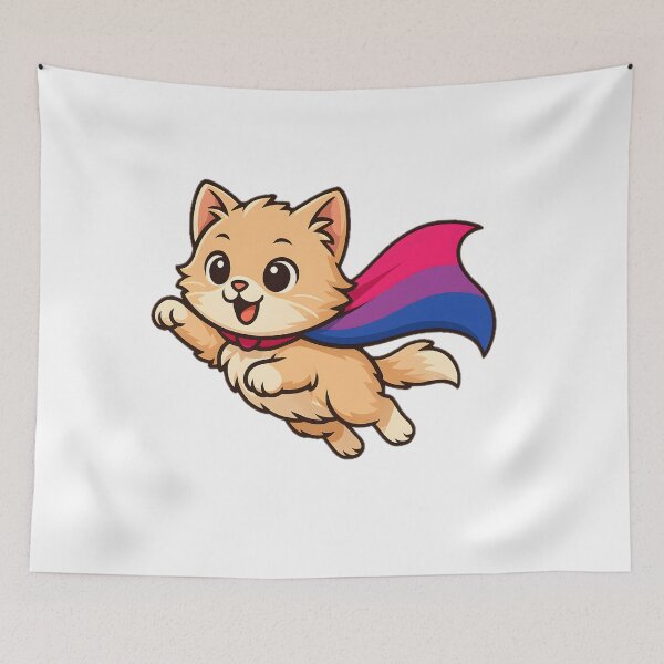 Item preview, Cat with Bisexual Pride Cape – Cute Bi Design designed and sold by Travelslightly.