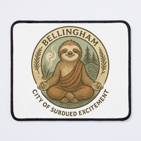 Item preview, Bellingham Sloth Zen Emblem – City of Subdued Excitement designed and sold by PacImpressions.