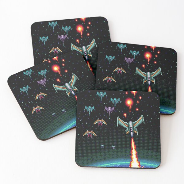 Item preview, An army of pixelated alien spaceships designed and sold by PortalGamerArt.