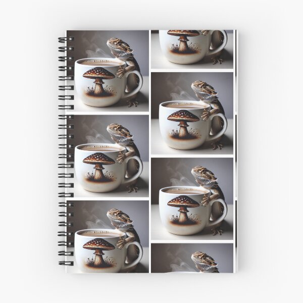 Item preview, Bearded Dragon waiting for mushroom coffee to cool off designed and sold by njaro.