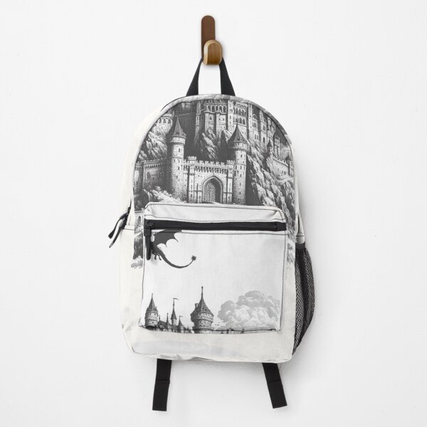Item preview, Flying Dragons Over Mountain Castle designed and sold by Sarah Teigland.