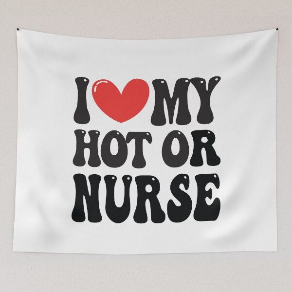 Item preview, I Love My Hot OR Nurse Wife I Heart My Girlfriend heart of Valentine's Day Funny Retro Gift designed and sold by CoolCreative.