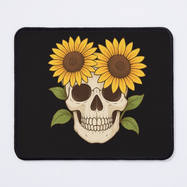 Item preview, Sunflower Skull – Bright Floral Skull Art designed and sold by ColorSplash123.