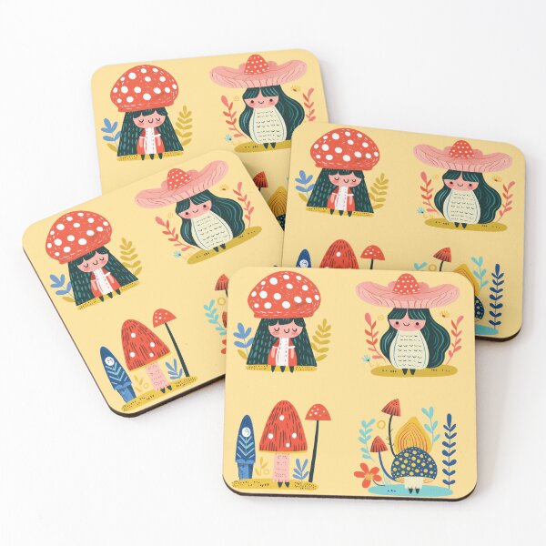 Item preview, Whimsical Mushroom Fairy Illustrations designed and sold by GolDreamShop.