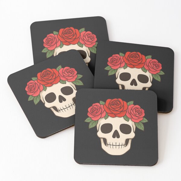 Item preview, Rose Crown Skull – Front View Floral Skull Design designed and sold by ColorSplash123.