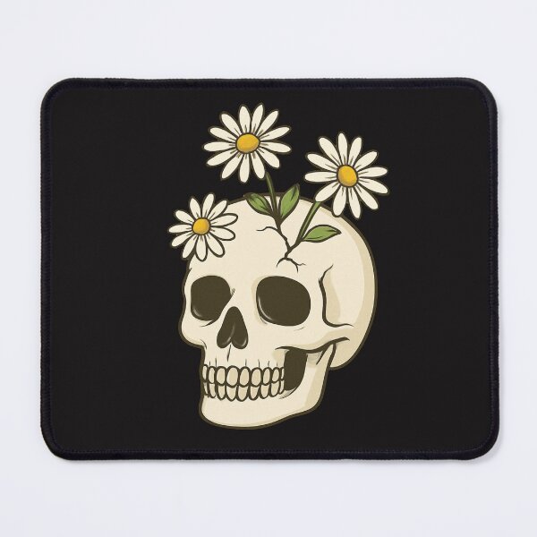 Item preview, Daisy Bloom Skull – Minimalist Floral Skull Art designed and sold by ColorSplash123.