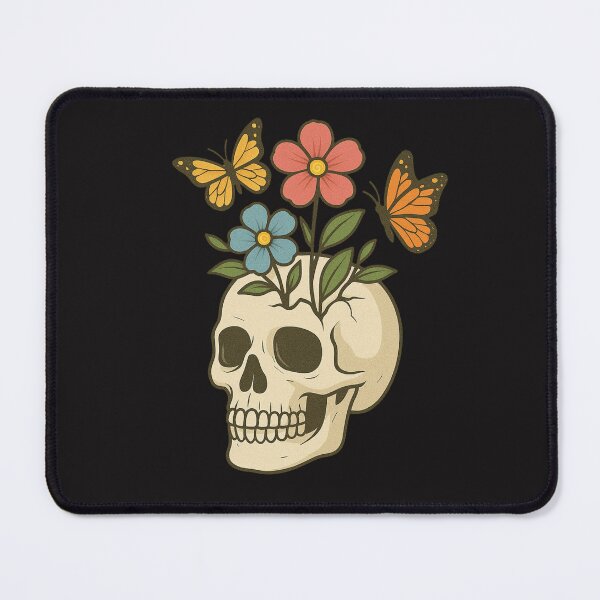 Item preview, Skull Butterfly Bloom – Floral & Butterfly Skull Art designed and sold by ColorSplash123.