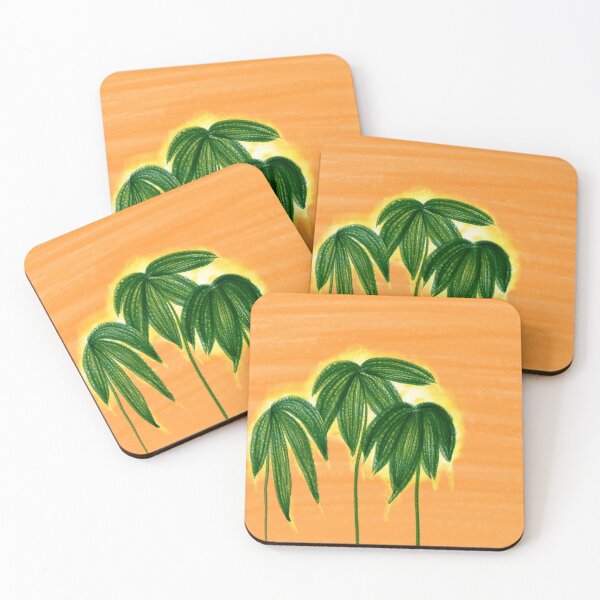 Item preview, Green leaves exposed to sunlight on orange background designed and sold by nongsao4.