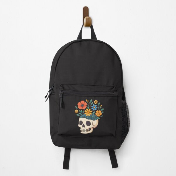 Item preview, Skull with Wildflower Hair – Artistic Floral Skull Design for Stickers & Apparel designed and sold by ColorSplash123.