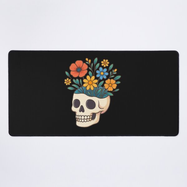 Item preview, Skull with Wildflower Hair – Artistic Floral Skull Design for Stickers & Apparel designed and sold by ColorSplash123.