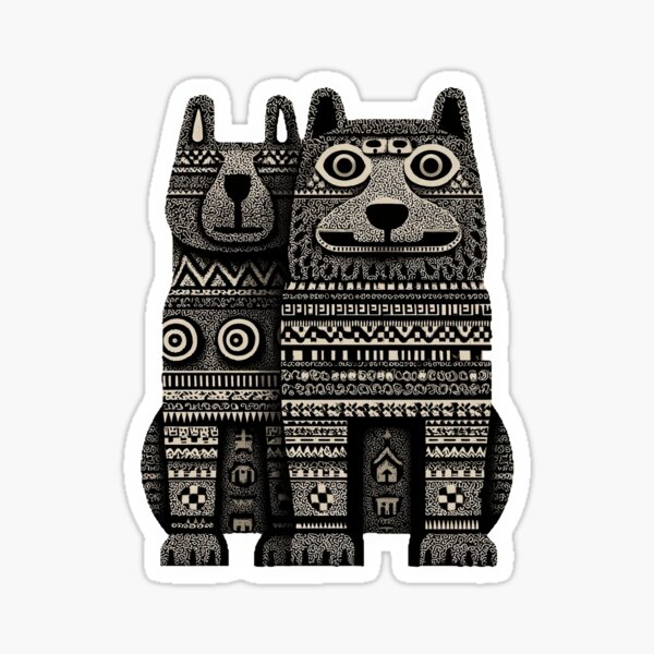 Item preview, Twin Spirit Guardians – Totem Wolves of Protection designed and sold by BasajaunStudio.