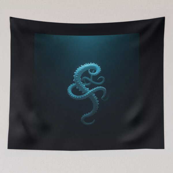 Item preview, Mystic Ocean Tentacle - Deep Sea Ethereal Blue Float Art designed and sold by VA Design.