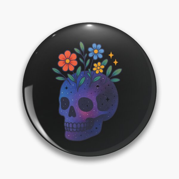 Item preview, Cosmic Floral Skull – Galaxy-Inspired Skull with Stars & Flowers designed and sold by ColorSplash123.