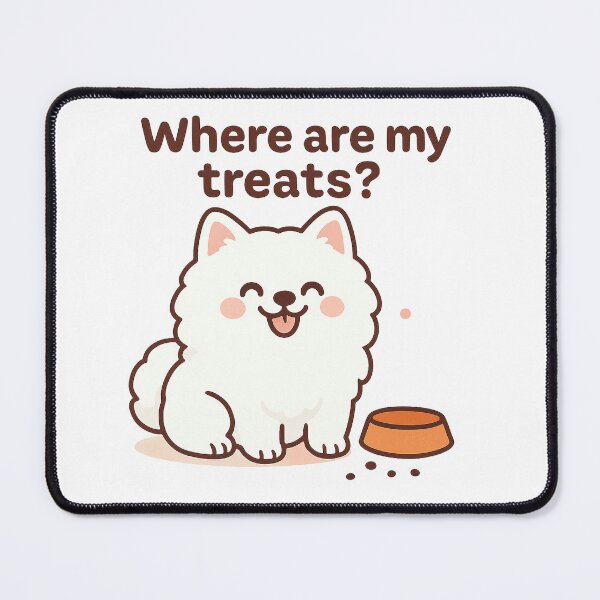 Item preview, Cute Samoyed Dog Asking for Treats - Kawaii Anime Style designed and sold by Asbiell.