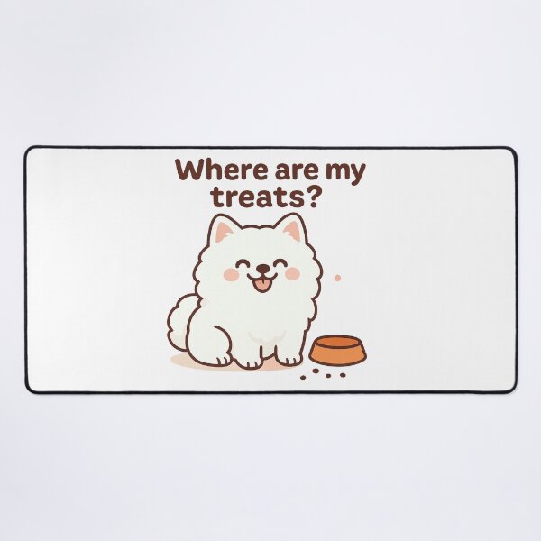 Item preview, Cute Samoyed Dog Asking for Treats - Kawaii Anime Style designed and sold by Asbiell.
