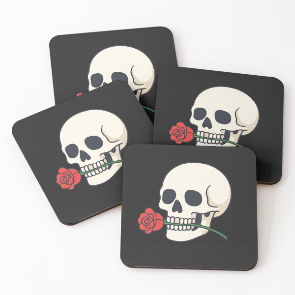 Item preview, Skull and Single Rose – Minimalist Romantic Skull Art for Stickers & Apparel designed and sold by ColorSplash123.
