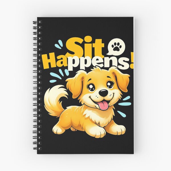 Item preview, Funny Cute Dog "Sit Happens!" designed and sold by vivid-vibes-art.