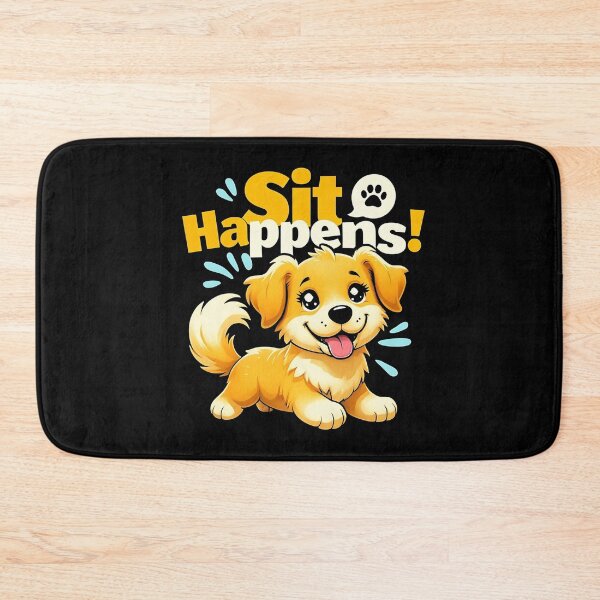 Item preview, Funny Cute Dog "Sit Happens!" designed and sold by vivid-vibes-art.