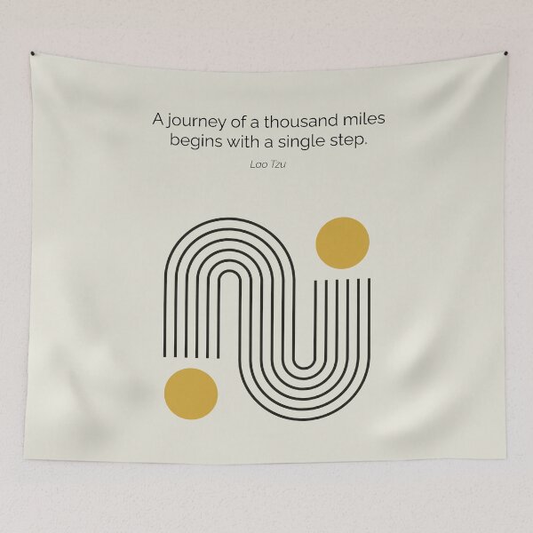 Item preview, Lao Tzu Taoism Thousand Miles Quote Artwork designed and sold by kakarikihill.