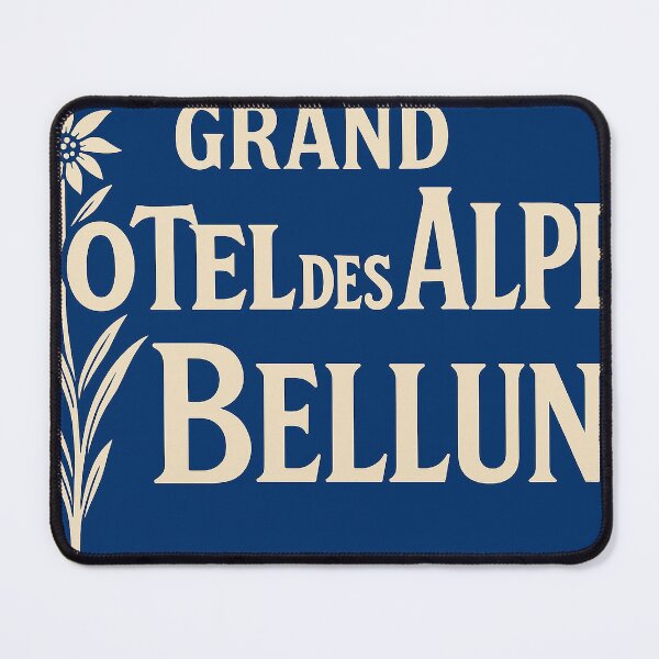 Item preview, Vintage Grand Hôtel des Alpes Belluno Travel Poster designed and sold by weirdfishes123.