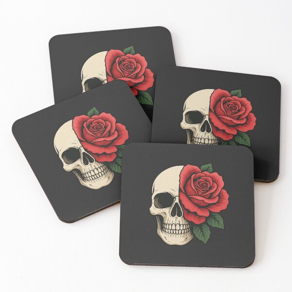 Item preview, Half Skull Half Rose | Aesthetic Floral Skull Art for Dark & Nature Lovers designed and sold by ColorSplash123.