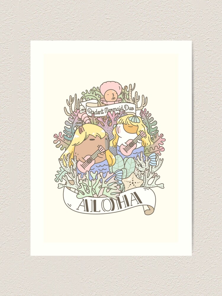 Alternate view of Rodent Mermaid Duo Art Print