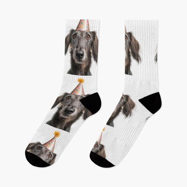 Item preview, Cute Scottish Deerhound dog with Party Hat Birthday Celebration designed and sold by LazyOwlStore.