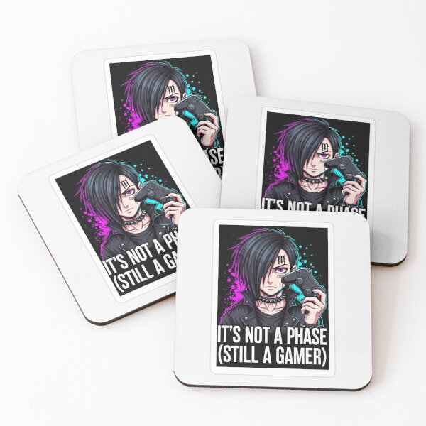 Item preview, It’s Not a Phase (Still a Gamer) - Emo Anime Gamer Sticker designed and sold by Roniit0001.