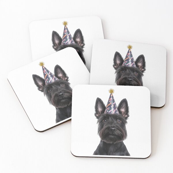 Item preview, Cute Scottish Terrier dog with Party Hat Birthday Celebration designed and sold by LazyOwlStore.