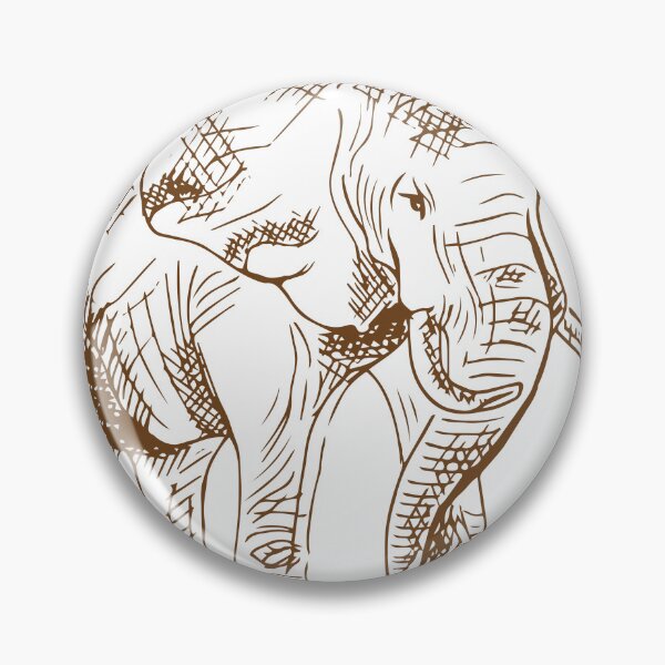 Item preview, Hand-Drawn Vintage Ink Animal Illustration – Elephant Sketch designed and sold by ambisketch.