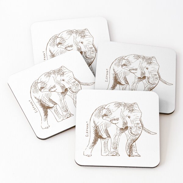 Item preview, Hand-Drawn Vintage Ink Animal Illustration – Elephant Sketch designed and sold by ambisketch.