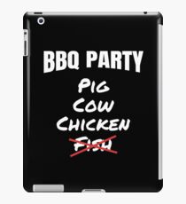 BBQ party Pig Cow Chicken no Fish White iPad Case/Skin