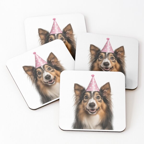 Item preview, Cute Shetland Sheepdog with Party Hat Birthday Celebration designed and sold by LazyOwlStore.