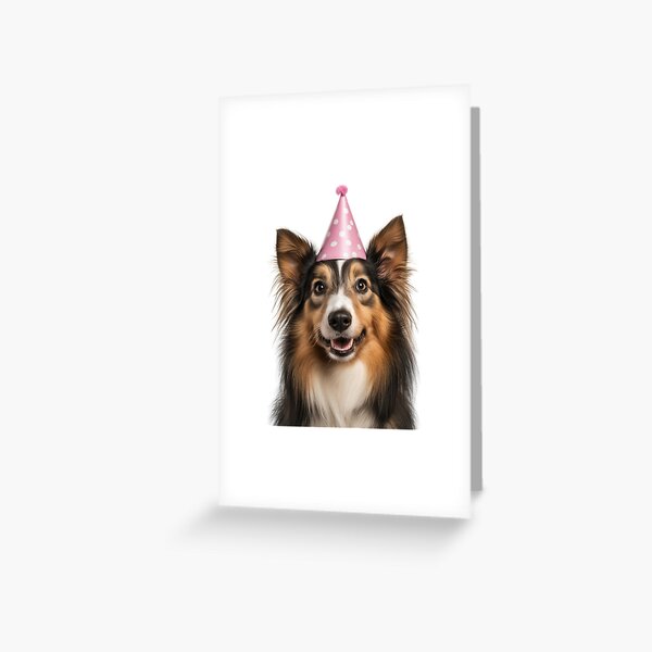 Item preview, Cute Shetland Sheepdog with Party Hat Birthday Celebration designed and sold by LazyOwlStore.