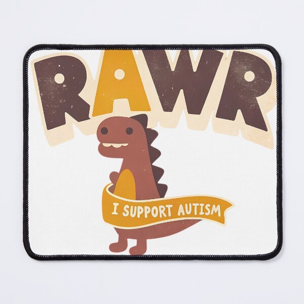 Item preview, RAWR I Support Autism Dinosaur designed and sold by TeeToStyle.