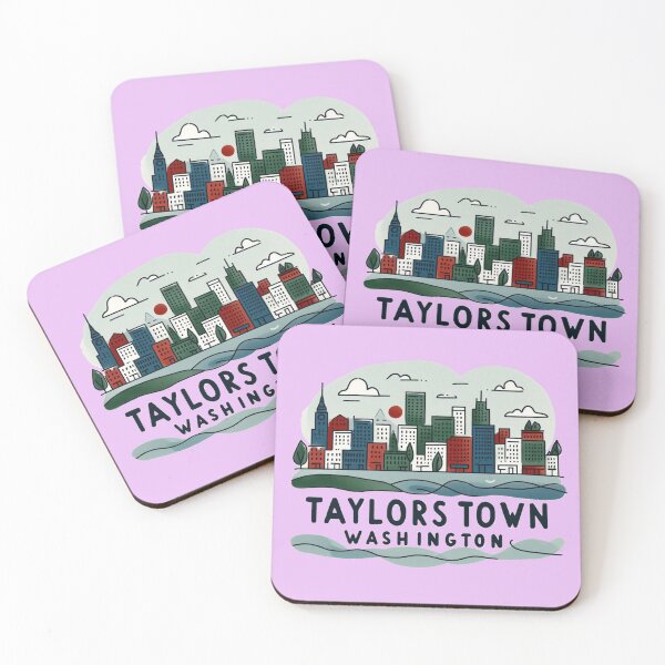 Item preview, Taylors Town Washington Minimalist Watercolor Cityscape Sticker, designed and sold by PaintMeWorld.