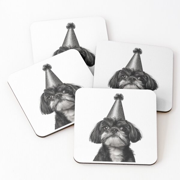 Item preview, Cute Shih Tzu dog with Party Hat Birthday Celebration designed and sold by LazyOwlStore.