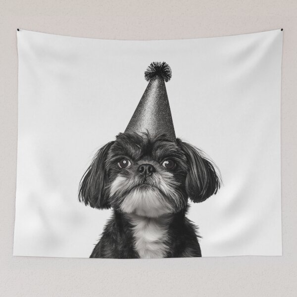 Item preview, Cute Shih Tzu dog with Party Hat Birthday Celebration designed and sold by LazyOwlStore.