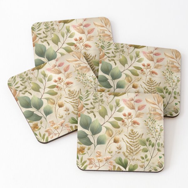 Item preview, Seamless Vintage Botanical Pattern – Watercolor Leaves and Herbs on Antique Parchment Background - Design for Fabric, Wallpaper & Gifts designed and sold by AnnaAdum.