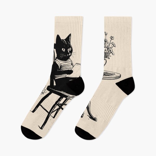 Item preview, Cat Café Reader – Cozy Vintage Feline Book Lover Design designed and sold by Broken Minimalister.