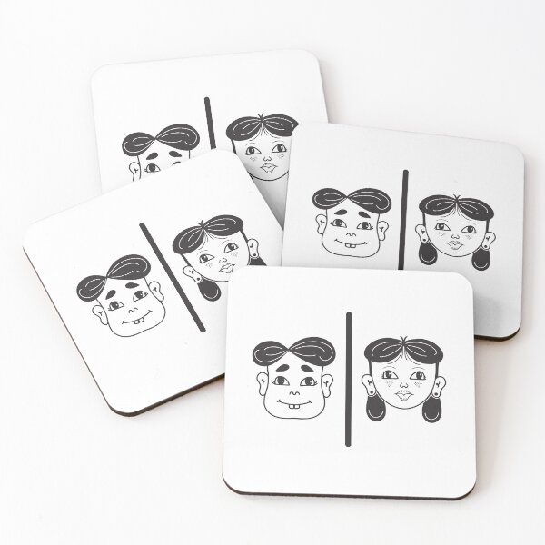 Item preview, Face man and women Thai style. In black line. designed and sold by DrawOnIt.