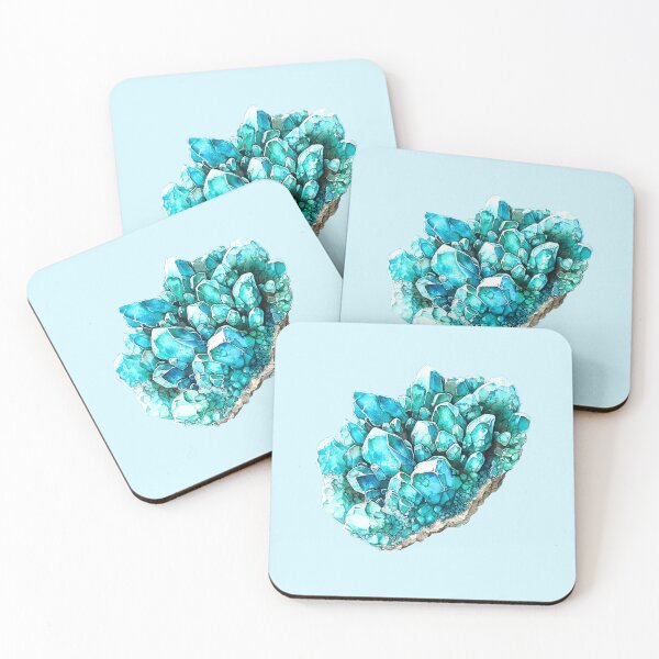 Item preview, Natural turquoise stone piece in watercolour designed and sold by FiyaRose.