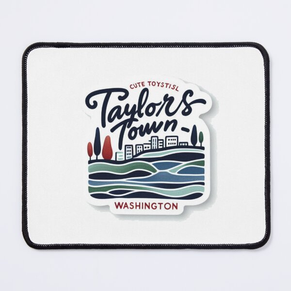 Item preview, Taylors Town Washington Minimalist Watercolor Cityscape Sticker, designed and sold by PaintMeWorld.