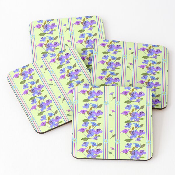 Item preview, Floral Stripe - mint designed and sold by Sonya Gray.